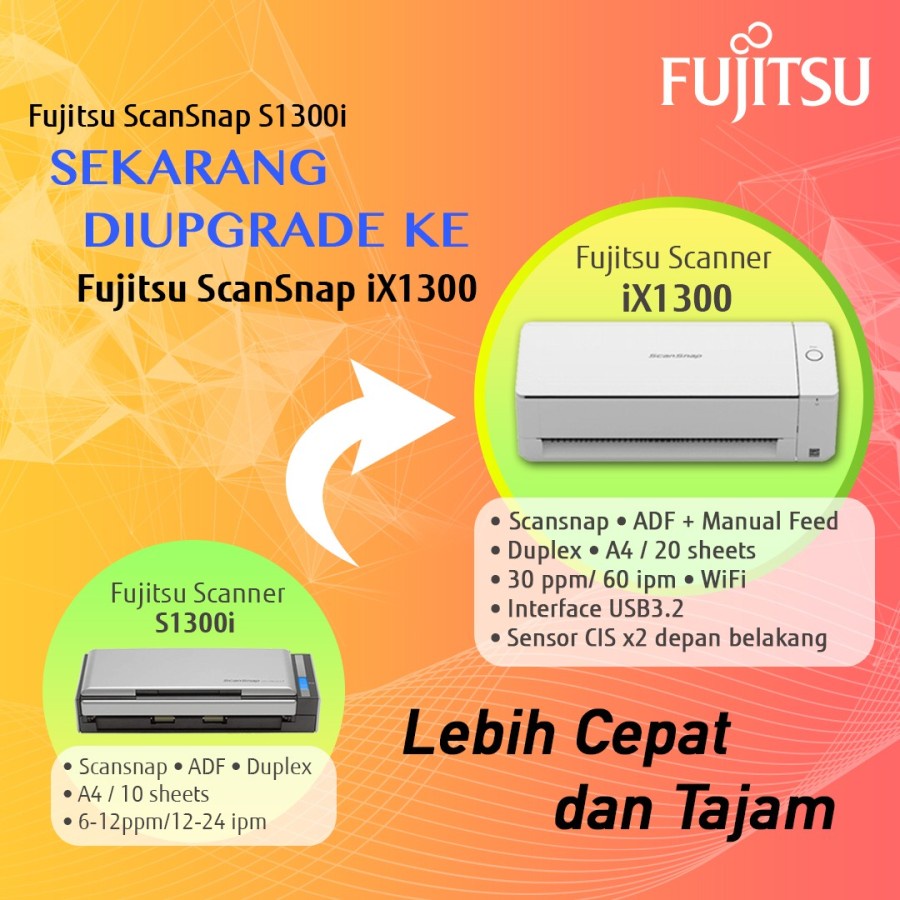 Scanner Fujitsu ScanSnap IX1300 Fujitsu Series IX-1300 Garansi Resmi