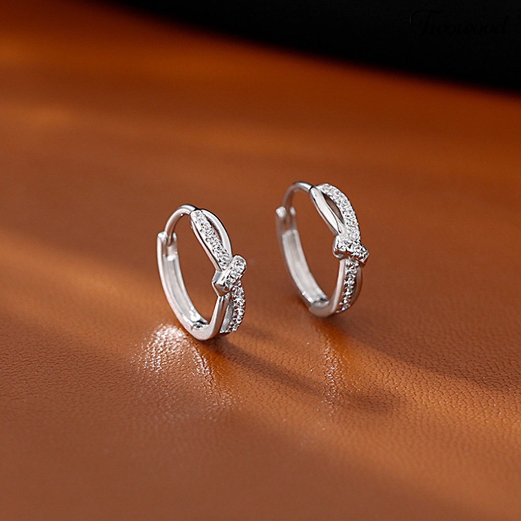 1 Pc Anting Hoop Bentuk Kubus Bahan Zirkon Gaya Korea Untuk Pesta Pernikahan