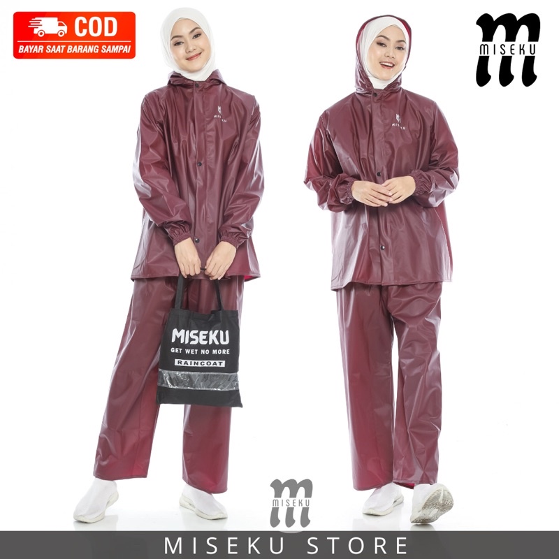 JAS HUJAN, RAINCOAT Pria Wanita Terbaik By MISEKU Anti Rembes Mocca