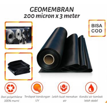 GEOMEMBRAN HDPE TEBAL 200 MICRON LEBAR 3 METER