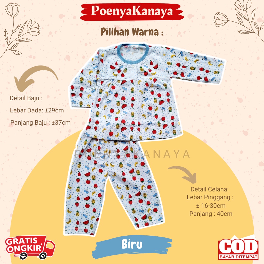 setelan Baju Bayi Piyama Bayi Panjang FRUIT Fauzan 6-18 bln SPY161