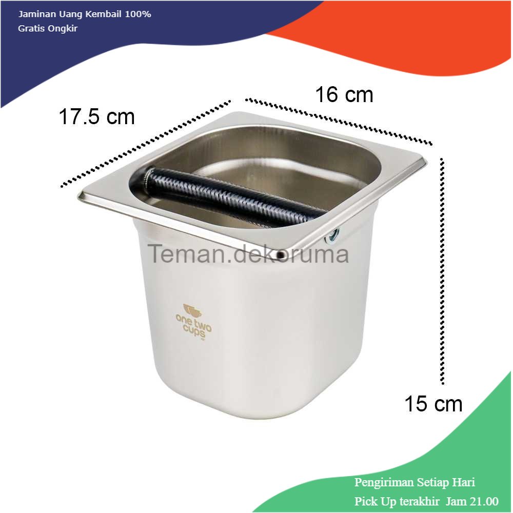 TD - PR One Two Cups Box Wadah Kopi Espresso Knockbox Container Barista - KB1