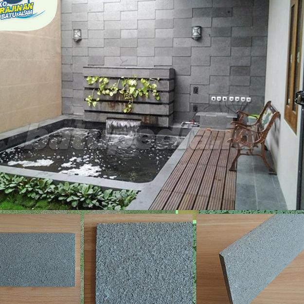 Batu Alam Andesit Flamed Cocok Untuk Dinding, Lantai, Kolam Minimalis - 10x20