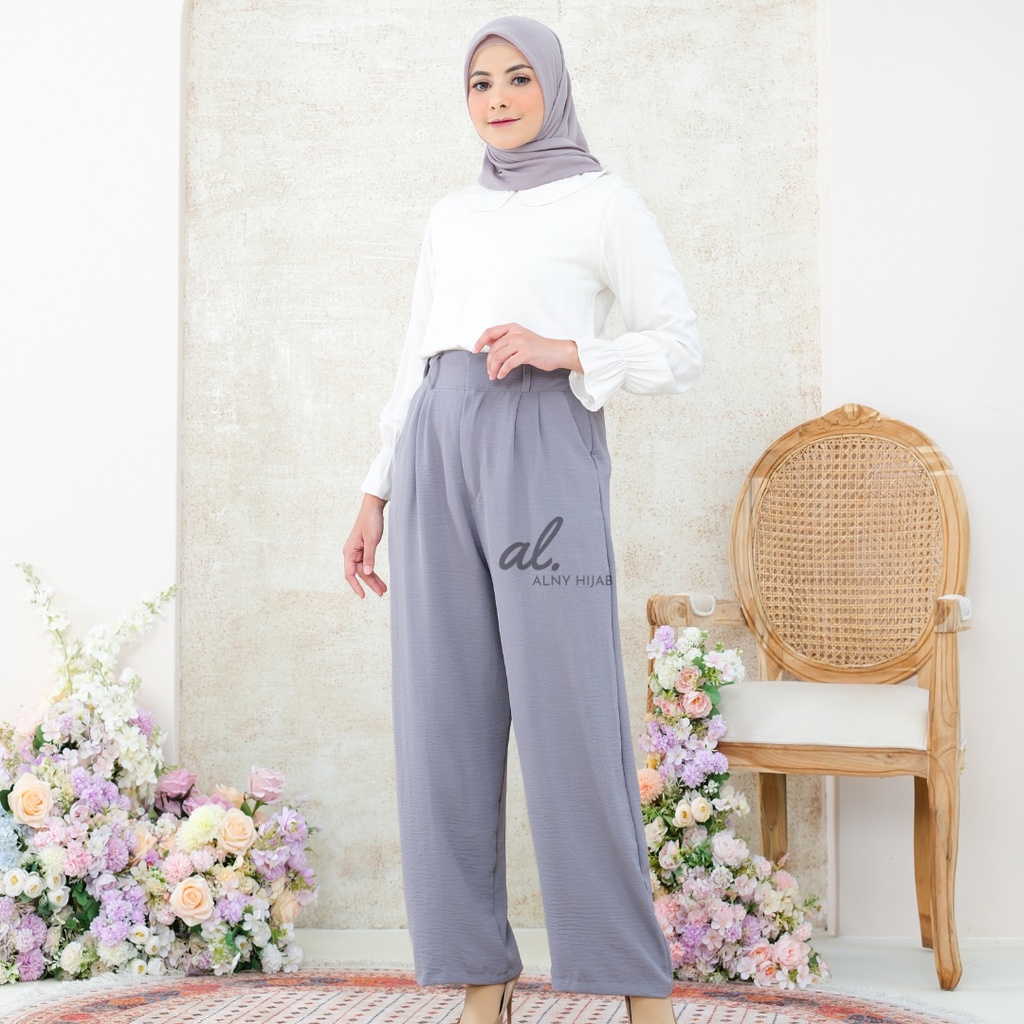 Premium Celana Kulot Crinkle Highwaist Wanita Loose Cullote Pants