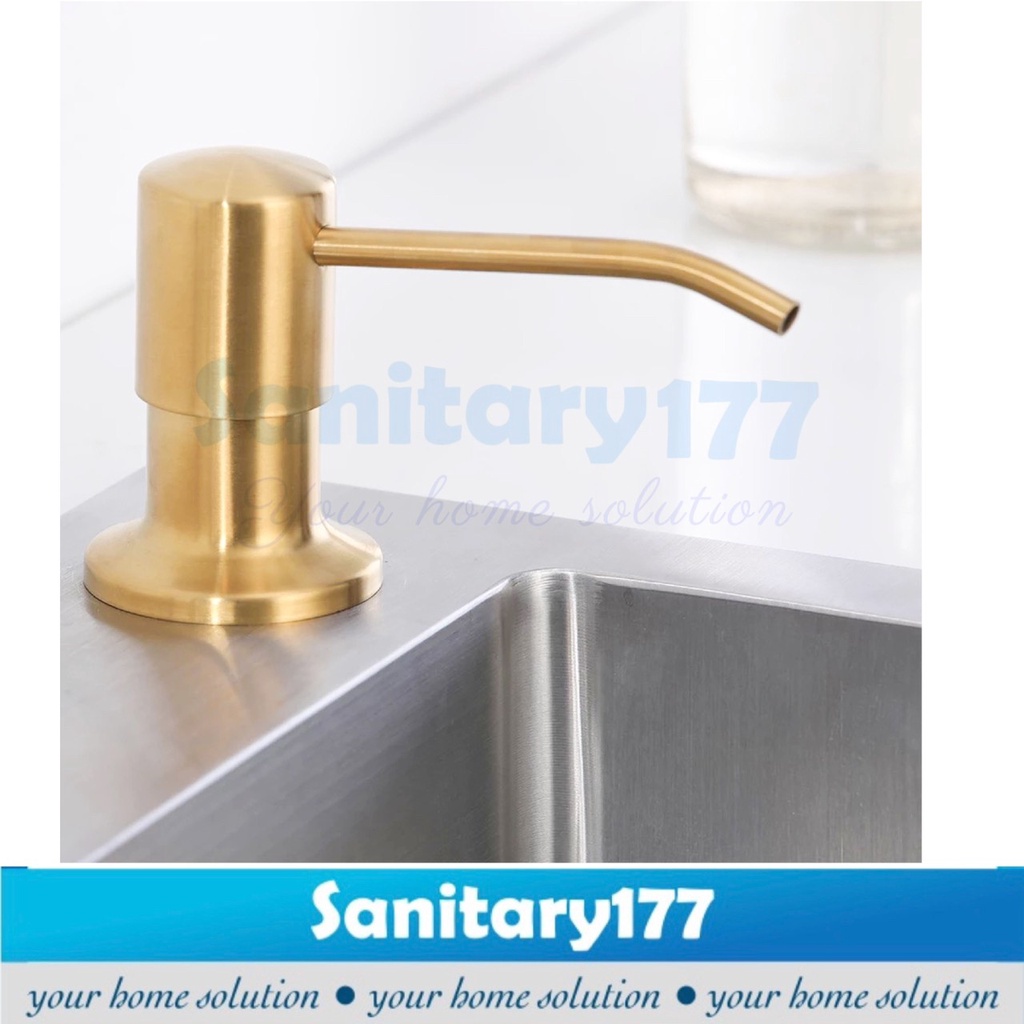 Tempat sabun cair TANAM stainless 350ml -botol pompa sabun soap dispenser bottle hitam black gold  pump meja sink 300ml  stenlis pendam dapur wastafel tanam /E2