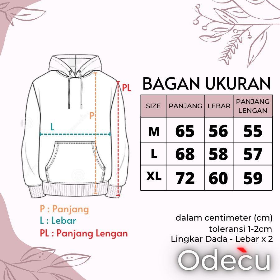 ODECU PREMIUM HOODIE VERTICAL SAGE NAVY VANILLA SWEATER OVERSIZE WANITA PRIA