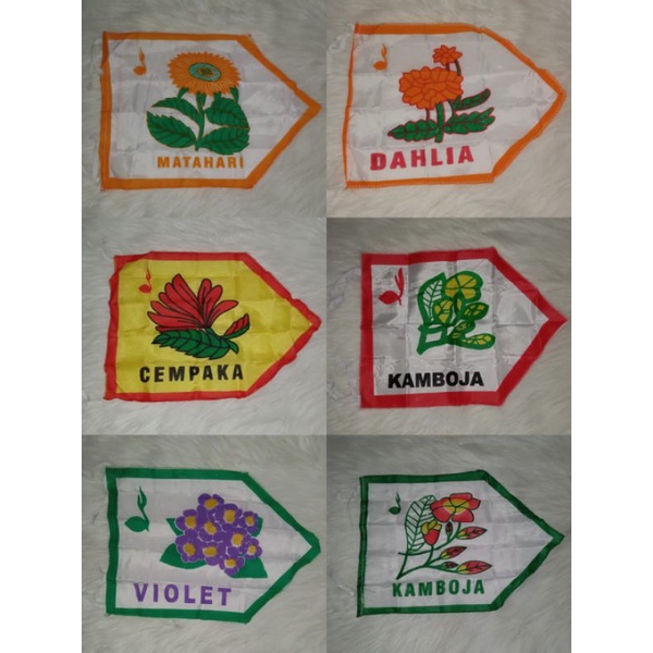 BET REGU VIOLET | Bet Tanda Regu Bunga | Tanda Regu Bordir Gambar Bunga | Badge Pramuka