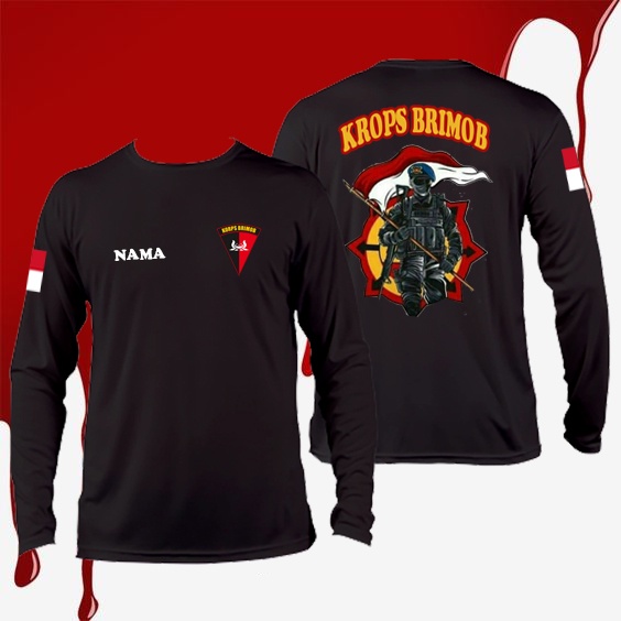 Kaos Pria Lengan Panjang KORPS BRIMOB Premium