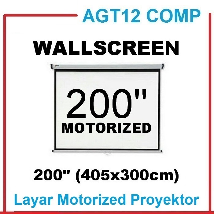 Layar Proyektor Otomatis 200 Inch Layar Proyektor Gantung Wallscreen Motorized Projector Screen Remo