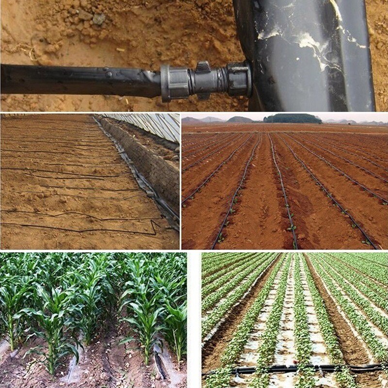 Selang Drip Irigasi Tetes Pertanian Hitam 5 10 15 Mikron Lebar 4 Cm Panjang 100 Meter Untuk Pipa 3/4 Inch