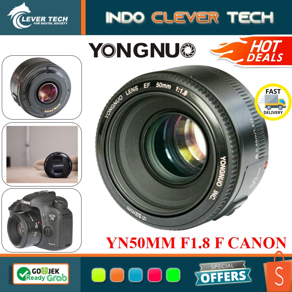 Lensa Yongnuo 50mm f1.8 for Canon Lens / Lensa Fix Canon 50mm Lensa Kamera