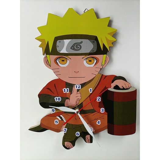 JAM DINDING KARAKTER UNIK NARUTO ARTISTIK BESAR VINTAGE HANDMADE MESIN JAM SWEEP