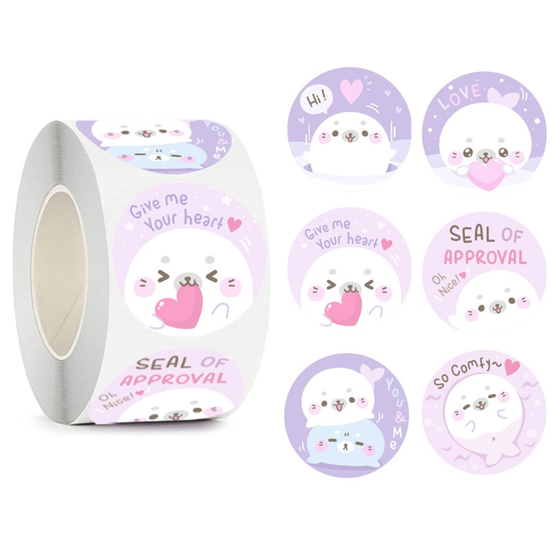 

50pcs Cute Seal Packing Sticker Stiker Lucu untuk Online Shop Packaging Label Stiker Segel Box