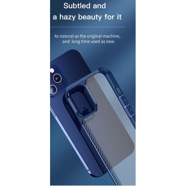 TOTU iPhone 12/12 Max/12 Pro/12 Pro Max Case Shockproof Carbon Armor - Biru, iPhone 12ProMax