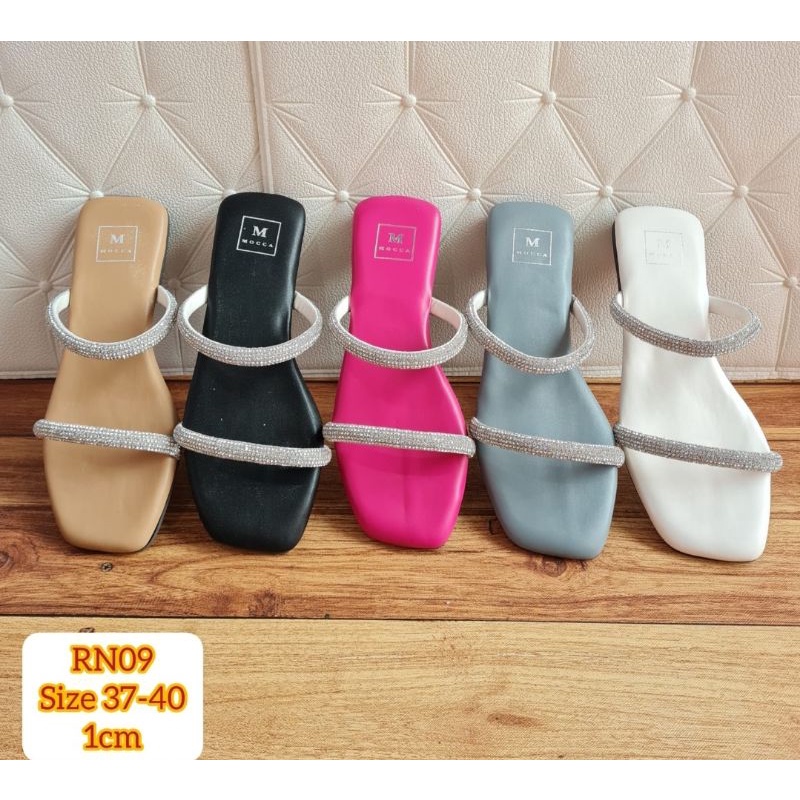 ABBUSHOES RN 09 sendal flat tali ban 2 import 1cm