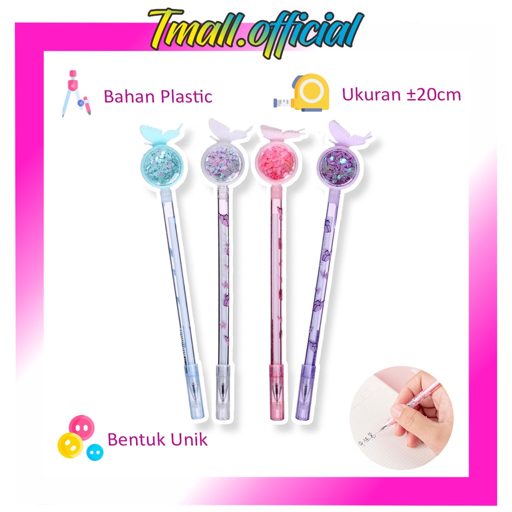 

❄ TMALL ❄ Pretty Pena Karakter Payet Gliter Bunny Lucu Black Ink Gel Pulpen Murah Gel Bolpen Gel Pastel Alat Tulis Sekolah Kantor Murah Import S045