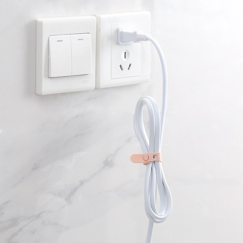 Murah Lebay S127 4 Pcs Pengikat Pengait Kait Kabel Headset HP Warna