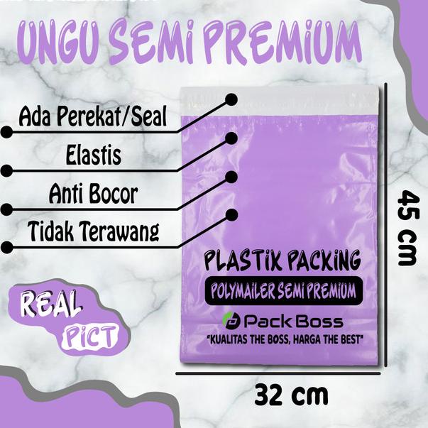 

32x45 UNGU SEMI PREMIUM POLYMAILER PACKAGING ONLINE ADA PEREKAT