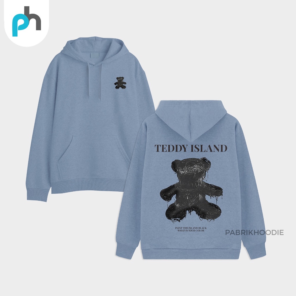 PABRIKHOODIE - HOODIE JUMPER TEDDY ISLAND  M-XXL (SABLON) {PRIA &amp; WANITA}