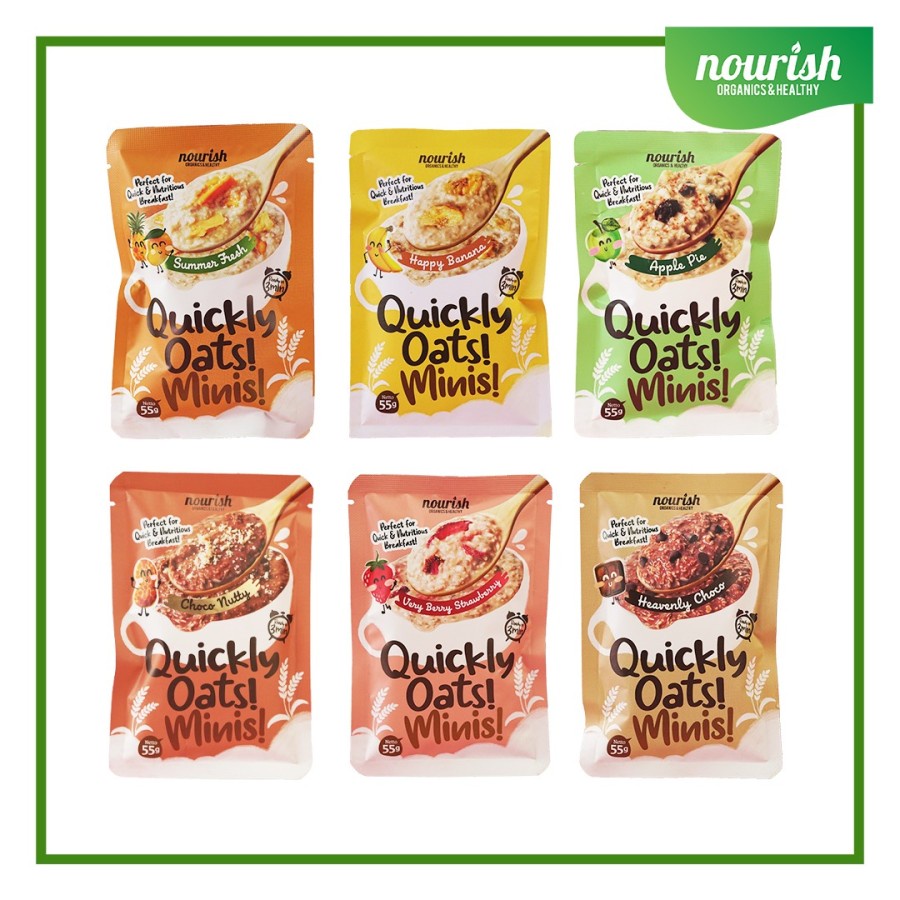 PAKET BUNDLING Quickly Oats! Minis! Instant Oatmeal Isi 6 Varian