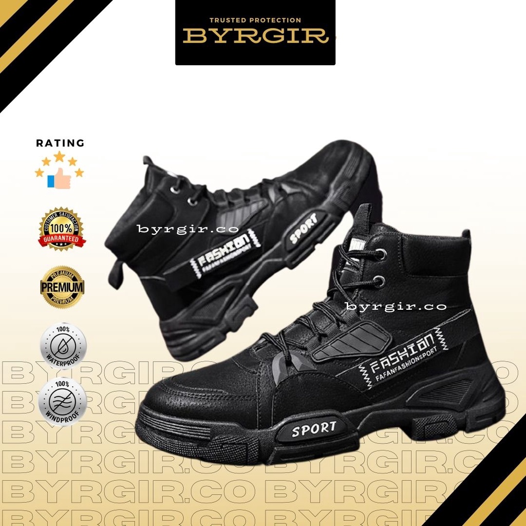 BYRGIR Sepatu Casual Pria Sport Fashion Boots Tinggi Kerja Kuliah Traveling Keren Kece New men shoes Outdoor Boots High Top Martin