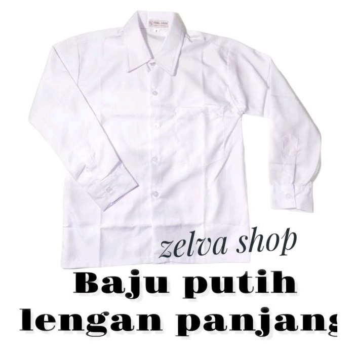Baju putih polos lengan panjang seragam MI-SD usia 6-13 tahun baju putih seragam sekolah mi/sd