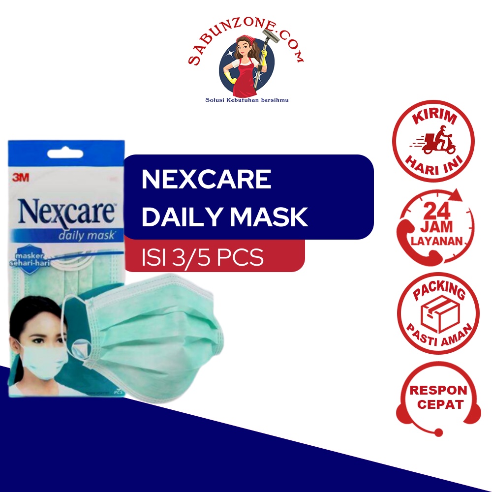 Masker Nexcare Daily Mask 3 lapis Karbon Aktif isi 5