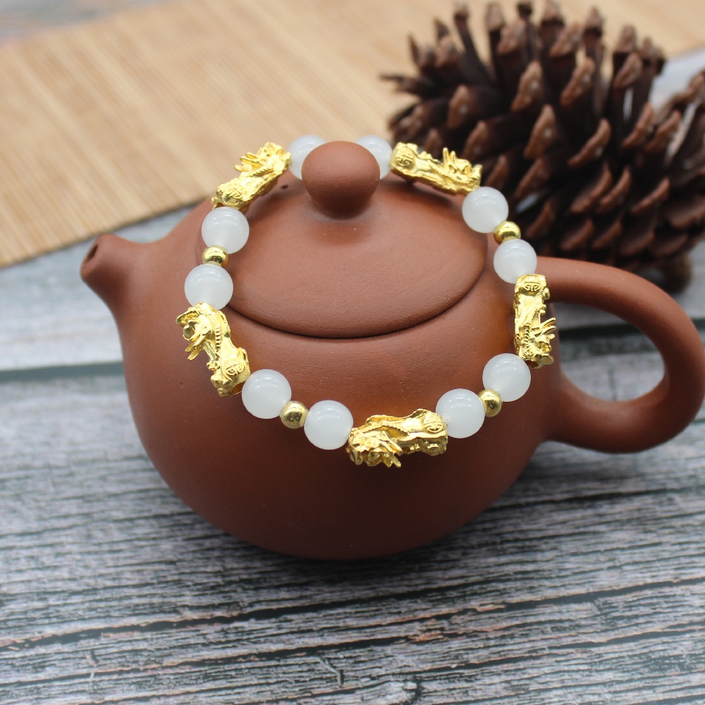 Gelang Manik-Manik Kristal agate Gaya China Untuk Pria Dan Wanita