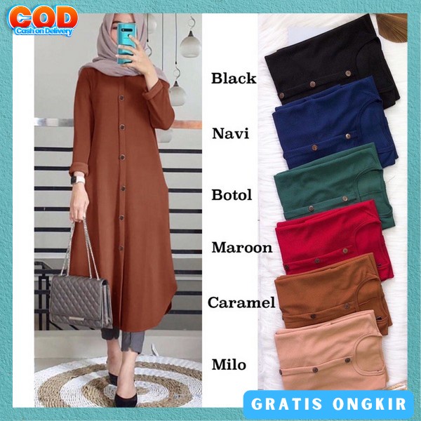 Baju Tunik Wnta Long Tunik Model Korean Style Dress Tonik Kekinian Dres Thunik Branded Murah Bju Tun