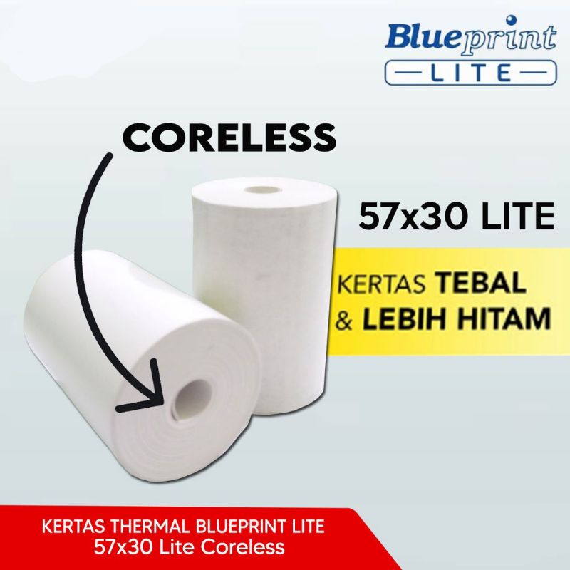 Kertas Thermal / Kertas Struk Kasir Blueprint Lite 57x30mm -1 roll