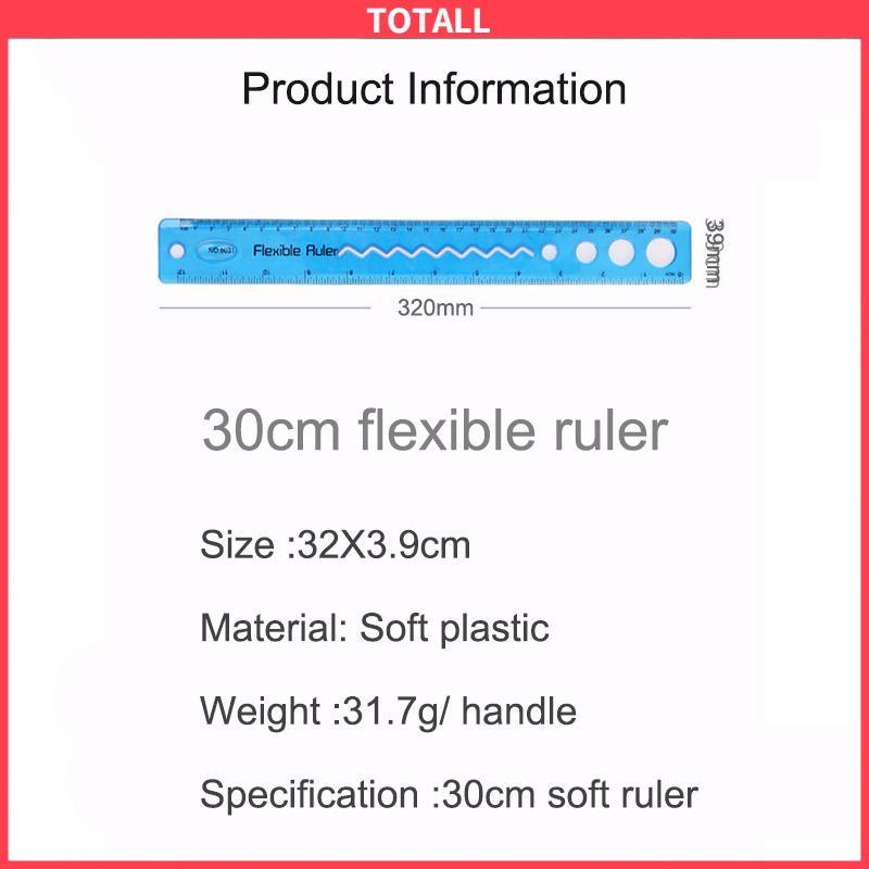 COD 30cm Penggaris Lunak Dilipat Portabel Flexible Ruler Alat tulis-Totall