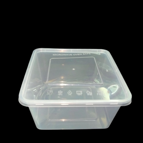 [25pcs] Kotak Makan Plastik 2000ML 3000ML Thinwall | Mika Box Square | Thinwall SQ Bening