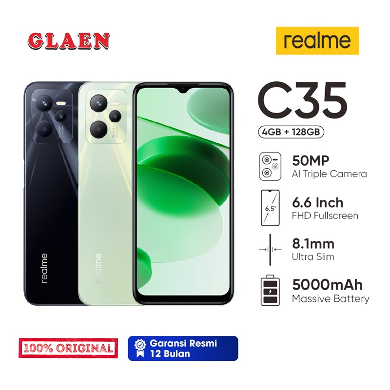 Realme C35 4/128 Garansi Resmi | Hp Realme C35 6,6 inch Ram 4