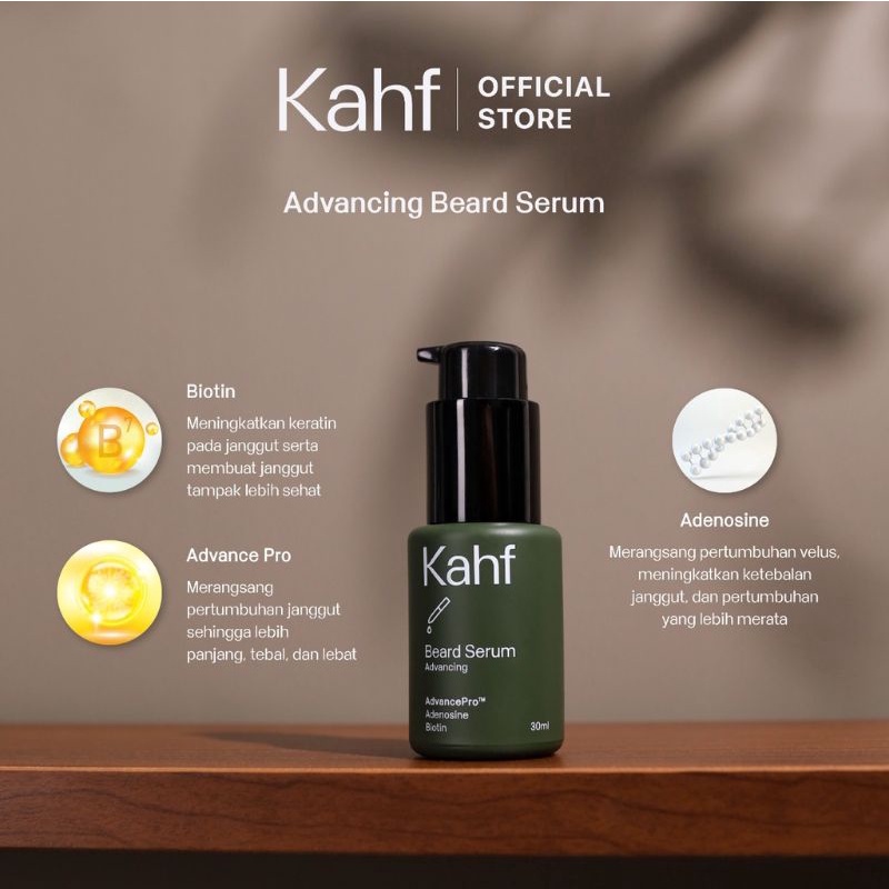 Kahf Hair Serum 30 Ml &amp; Advancing Beard Serum Penumbuh Jenggot dan Rambut