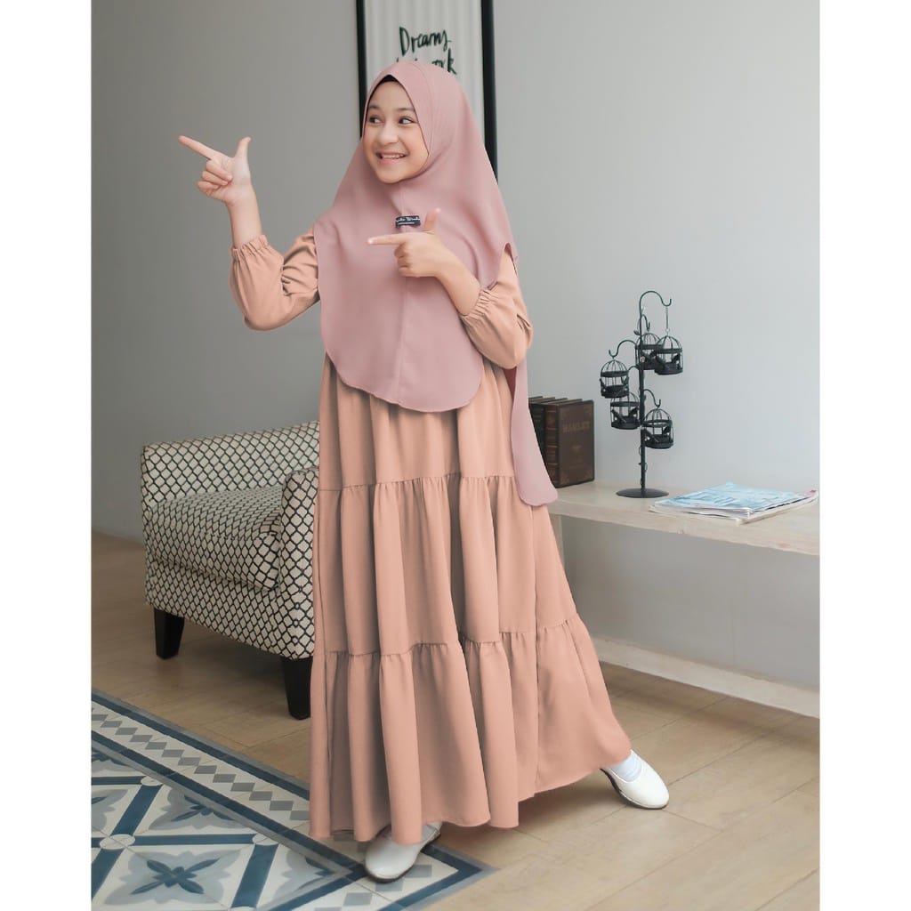 GAMIS ANAK REMAJA/GAMIS RAYON ANAK/DRESS RAYON REMAJA/DRESS SUSUN ANAK USIA 7-12