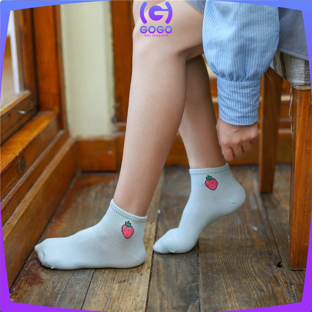 GOGO-P55-P58 Kaos Kaki Pendek Dewasa / Kaos Kaki Semata Kaki Polos / Kaos Kaki Ankle Wanita Motif