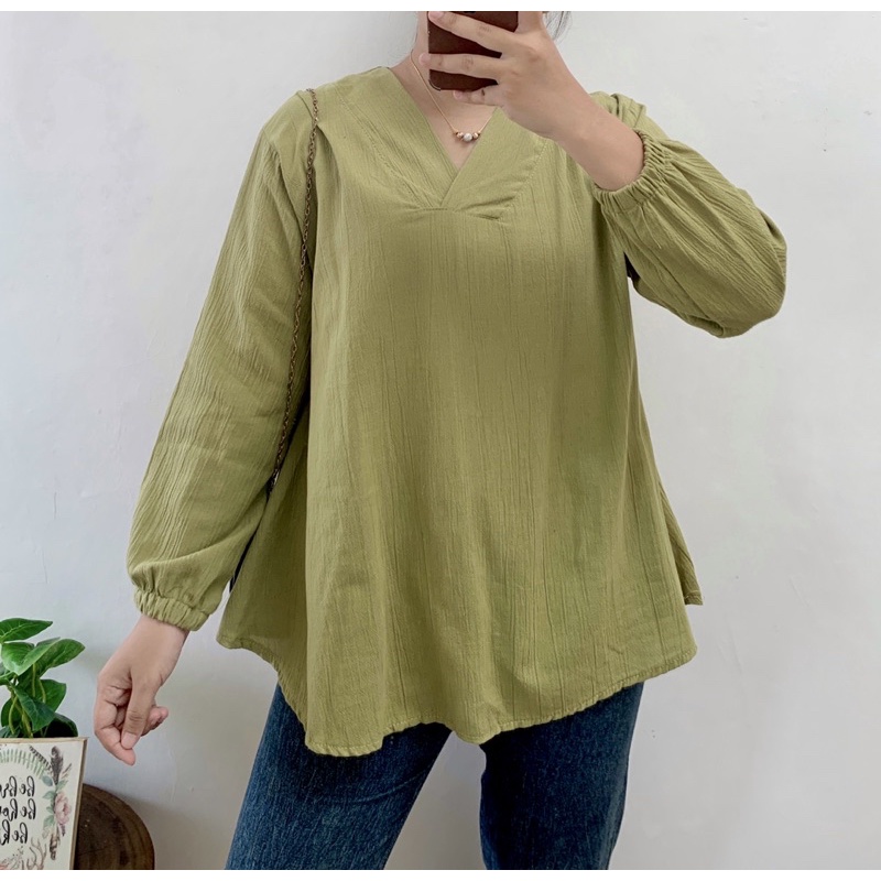 VILADY BLOUSE LINEN CRINKLE LD 115CM