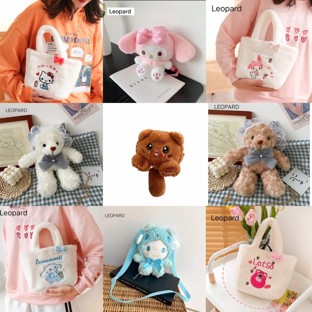 [GALERI TAS BONEKA] Promo Ransel Stitch Biru Pink Tas Boneka Panda Tas Beruang Ransel Tedy Bear Bulu Lucu Imut Gemoy Ransel Wanita Baru Boneka Mewah Ransel Kasual Tas Kepribadian Kartun Beruang Tas B2305