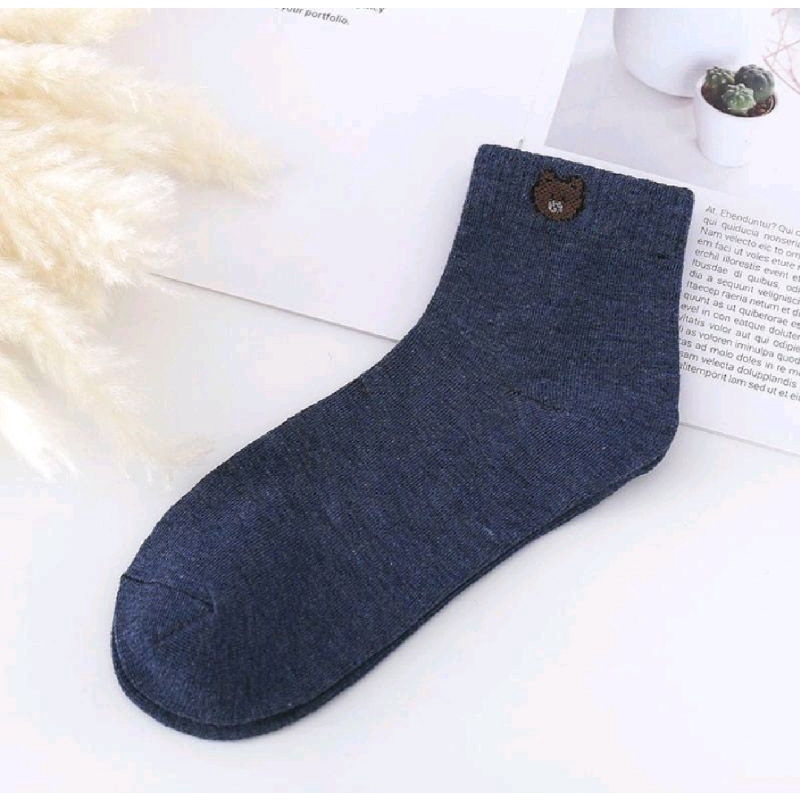 Kaos Kaki Motif Bear Kaos kaki Panjang Fashion Pria kaos kaki Unisex  Wanita Setinggi Betis import