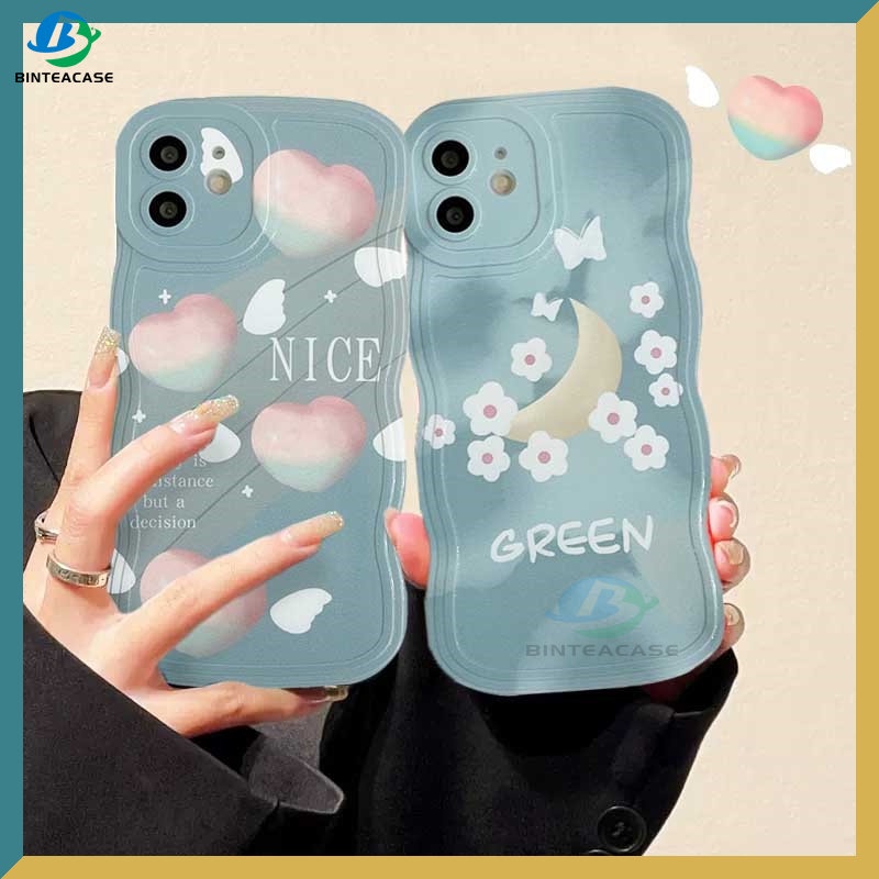 Realme C30 C31 C33 C33 C35 C21Y C25Y C21 Realme 10 RealmeC11 C25 C17 C15 C12 C3 C2 Realme 8i 7i 5i 6i 7 Pro Love of Moon Peach Tepi Melengkung Casing Handphone TPU Binteacase