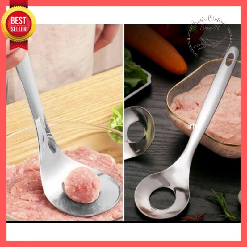 GOS C106 - Cetakan Baso Stainless / Sendok Cetakan Baso Bulat  / Sendok Pembuat Baso