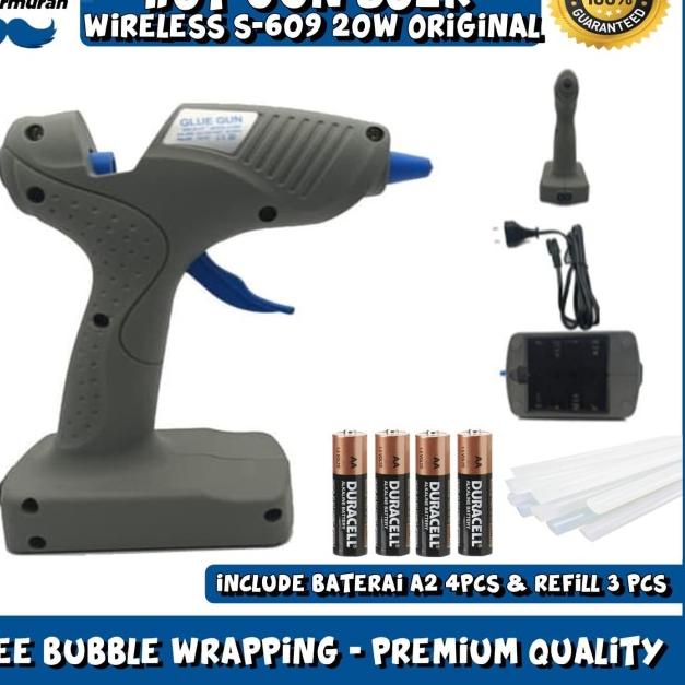 

HOT MELT GLUE GUN Wireless S-609 JOER Tanpa Kabel - Alat Lem Tembak