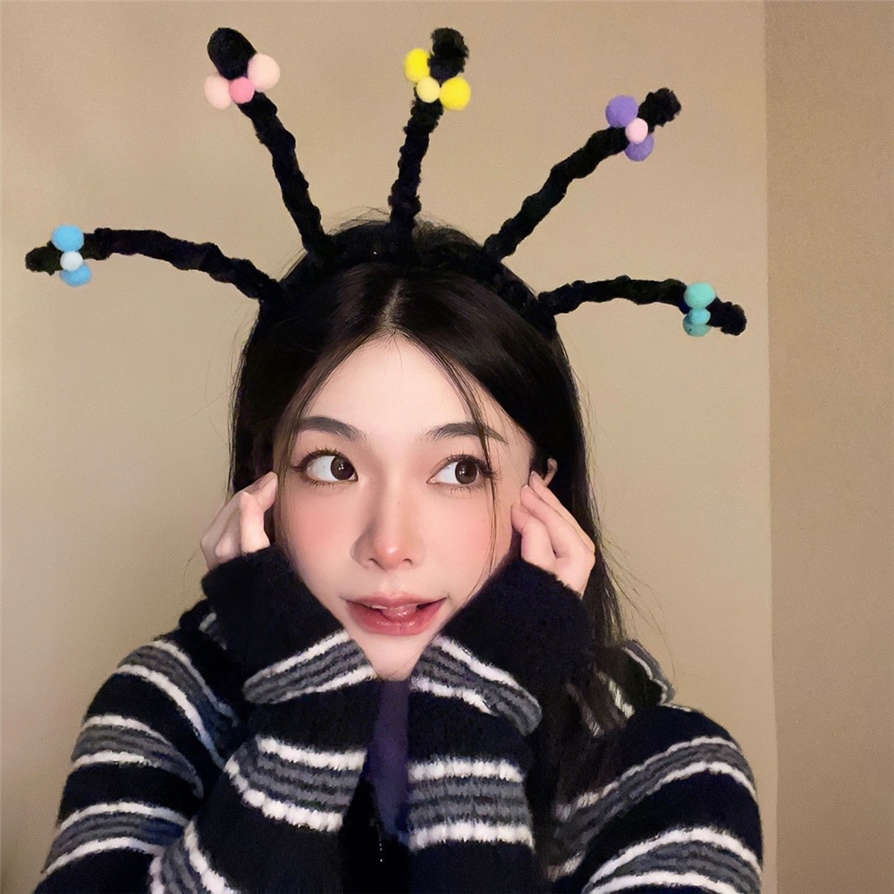 Bando Wig Kepang Twist Lucu Untuk Wanita Perempuan Aksesoris Pesta