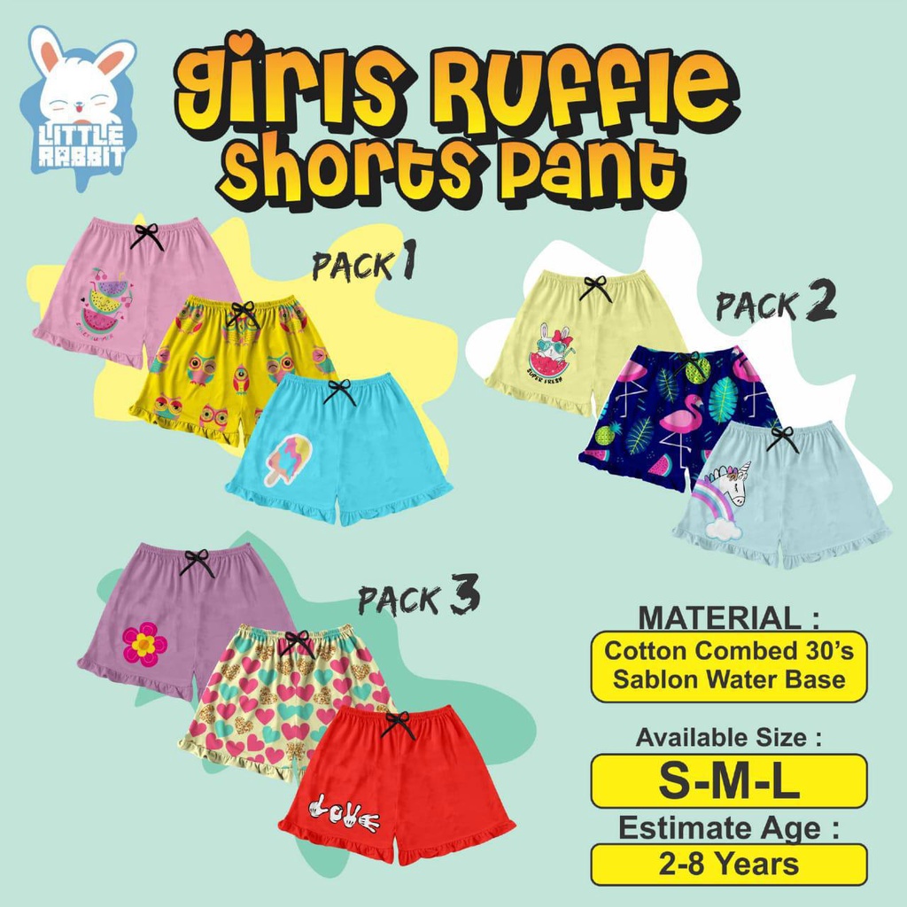 GIRLS RUFFLE SHORTS PANT by LITTLE RABBIT