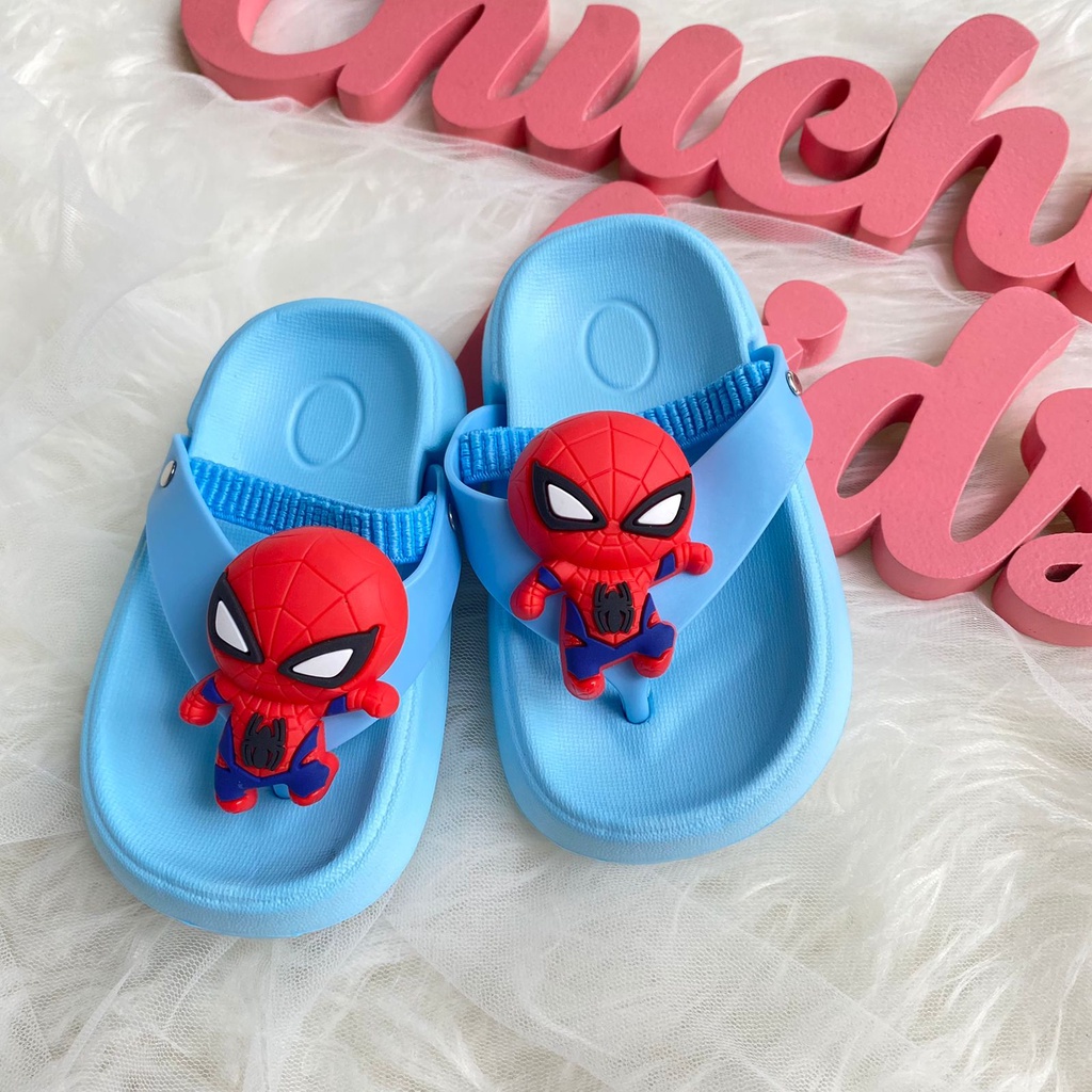 Sandal Anak / Sandal Jepit Anak Laki Laki Spiderman Bahan Karet Import Usia 0-4 Tahun