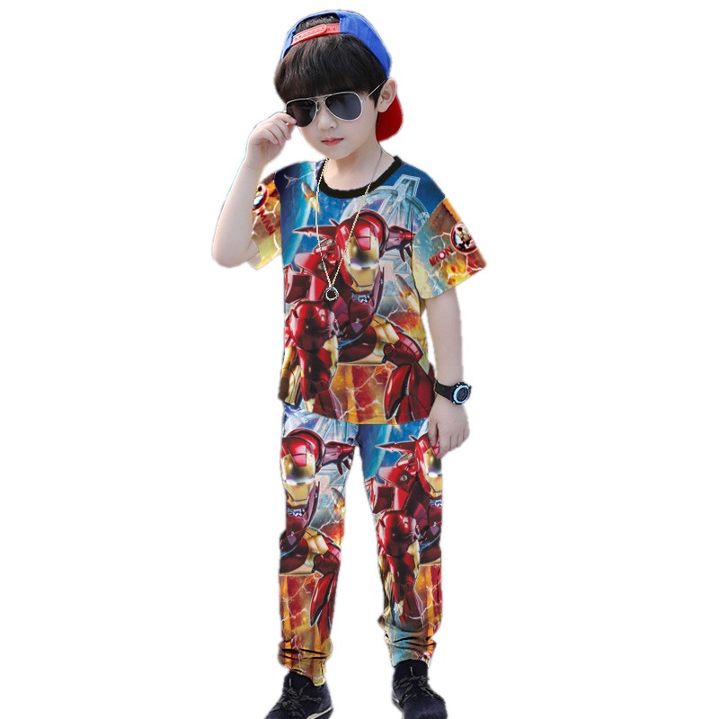 Rillo - Setelan Baju Playset CP Anak Print Super Hero / Set Celana Panjang Anak laki-laki usia 1-7 tahun