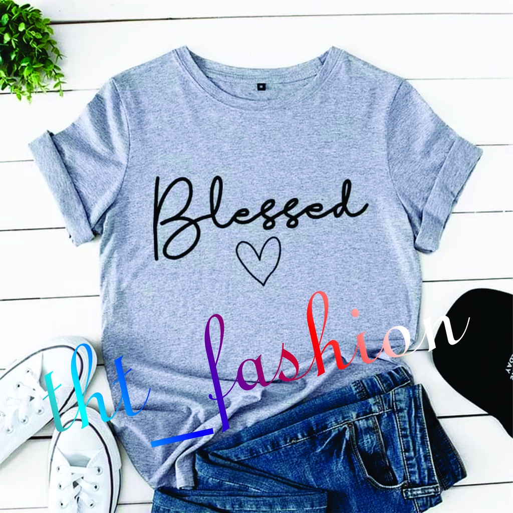 Baju kaos oversize blessed  kaos distro wanita