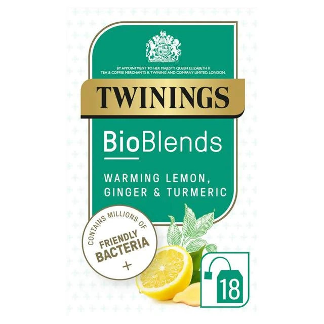 

Twinings Tea BioBlends Warming Lemon Ginger & Turmeric 18 x 1.5 Gram