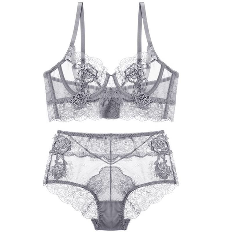 [Tunggal / Set] pakaian dalam wanita Renda Seksi Renda Ramping Sisi Payudara Sisi Adjustable Mengumpulkan Pakaian Dalam W