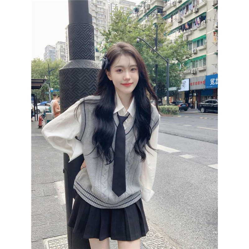 Vest Korea School Knit --- Wanda Set